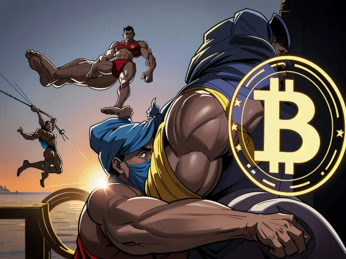 The Bitcoin emblem compulsorily transformed into a currency symbol.