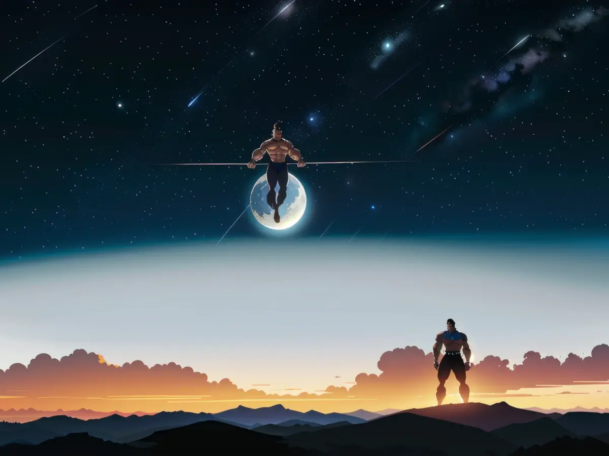 Gazing upon the Earth from the lofty vantage point of a Space Shuttle, the moon makes its ascent, painting a breathtaking spectacle. In a breathtaking spectacle, captured by an astronaut aboard a Space Shuttle, the moon ascends over our planet Earth.