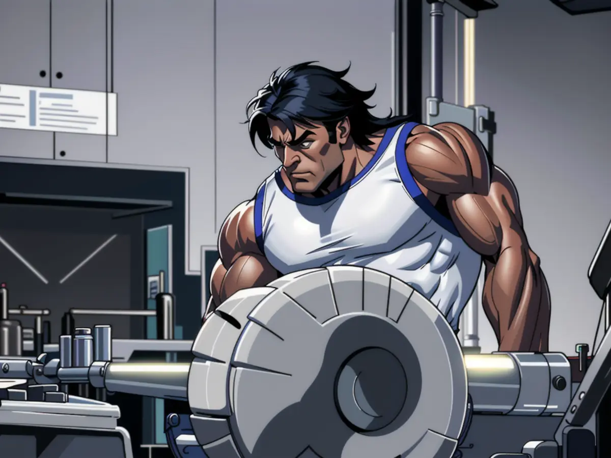 Scientist engaged in laboratory work.