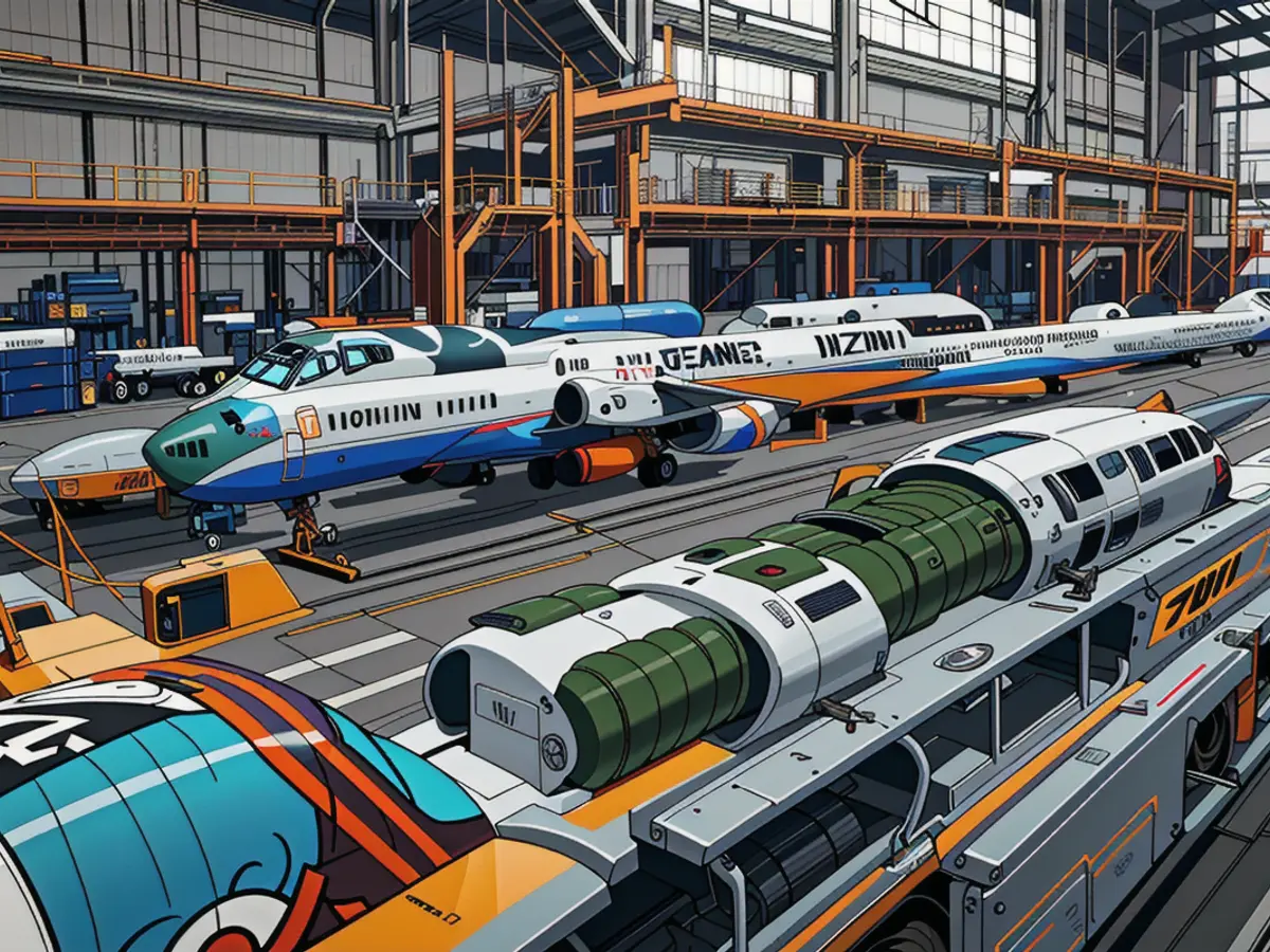 Freighters and 777X aircraft models are assembled at the Everett Production Facility in Everett, Washington on June 26, 2024. Everett Production Facility in Everett, Washington, cranks out Boeing 777 freighters and 777X models on June 26, 2024.
